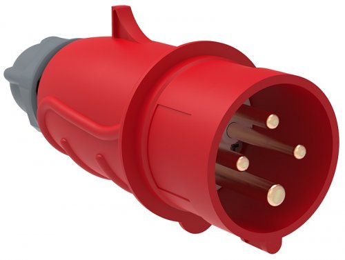 Вилка кабельная переносная IEK Magnum ССИ-014 16А 3Р+РЕ 400В IР44 красный картинка 